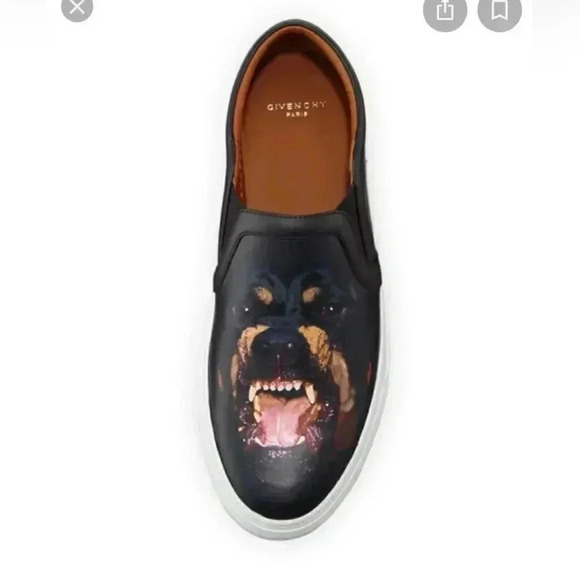 Givenchy Rottweiler Print Leather Skate Shoe Black - Picture 2 of 8